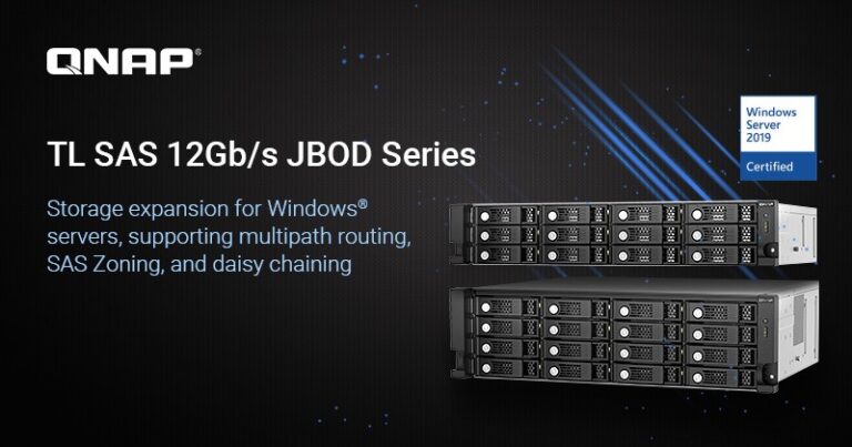Read more about the article QNAP TL SAS 12Gb/s JBOD Series for Windows Server Expansion, Supports Multipath Routing, SAS Zoning, and Daisy Chaining