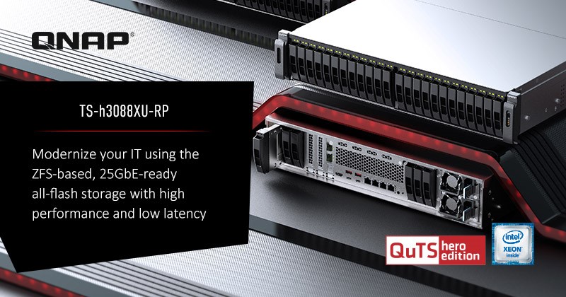 You are currently viewing QNAP Introduces 30-bay All-Flash TS-h3088XU-RP NAS, with ZFS and 25GbE for Low-Latency File Servers, Virtualization, and Data Centers