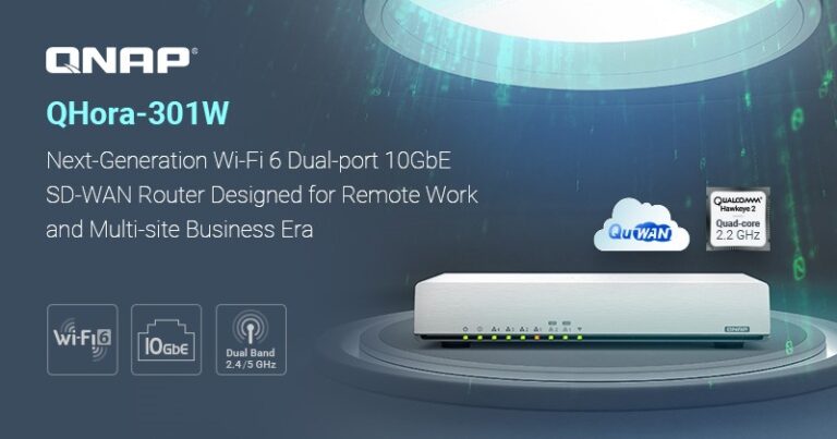 Read more about the article QNAP Launches the QHora-301W – Next-Generation Wi-Fi 6 and 10GbE Dual-port SD-WAN Router