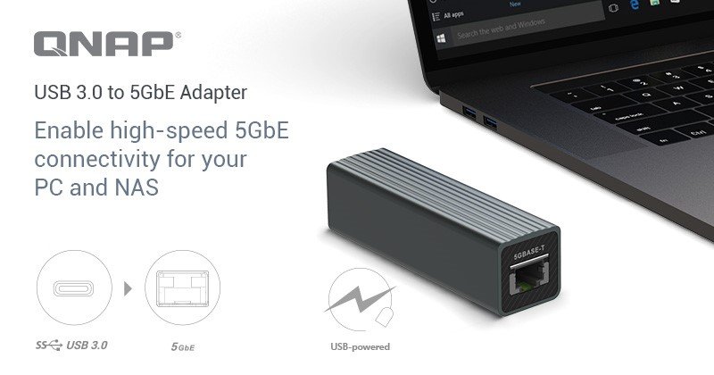 You are currently viewing QNAP Unveils the QNA-UC5G1T USB 3.0 to 5GbE Adapter, Empowering computers and NAS with 5GbE/2.5GbE/1GbE/100MbE connectivity