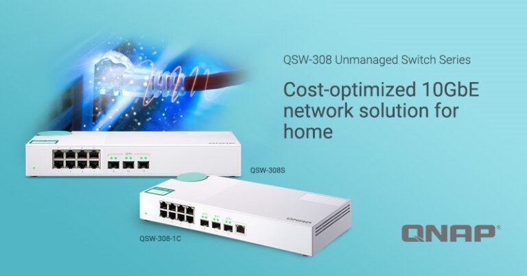 Read more about the article QNAP Introduces QSW-308-1C and QSW-308S, the Cost-optimized 10GbE Switches for Home and SOHO Users