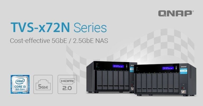 Read more about the article QNAP Launches Cost-Effective TVS-x72N Series NAS Featuring 5GbE/2.5GbE Connectivity, Intel Core i3 Processors, and SSD Caching