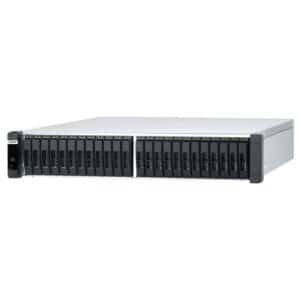 QNAP ES2486dc 24-Bay rack-mountable NAS from the top right