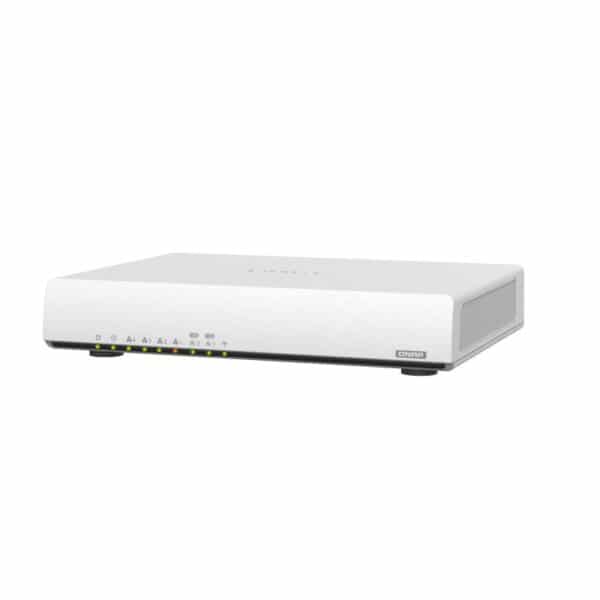 QNAP QHora 301w dual-port router from the top right