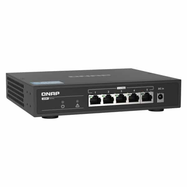 QNAP QSW-1105-5T 5-port switch from the top left