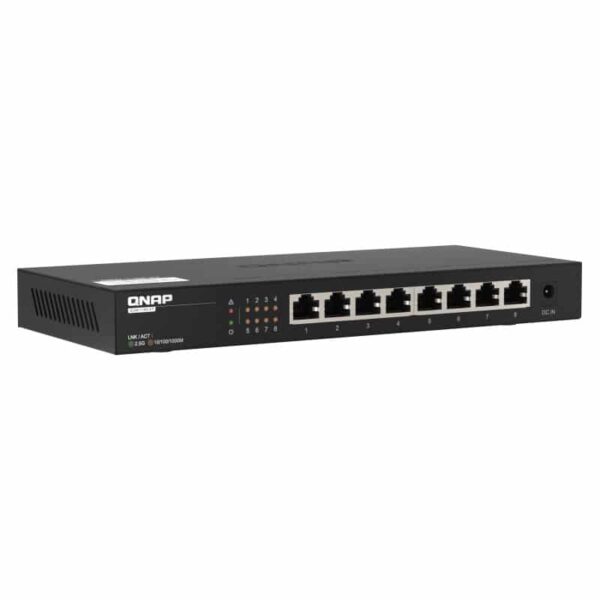 QNAP QSW-1108-8T 8-port switch from the top left