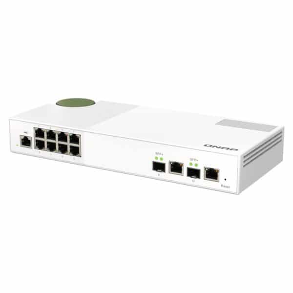 QNAP QSW-2108M-2C 8-port switch from the top right