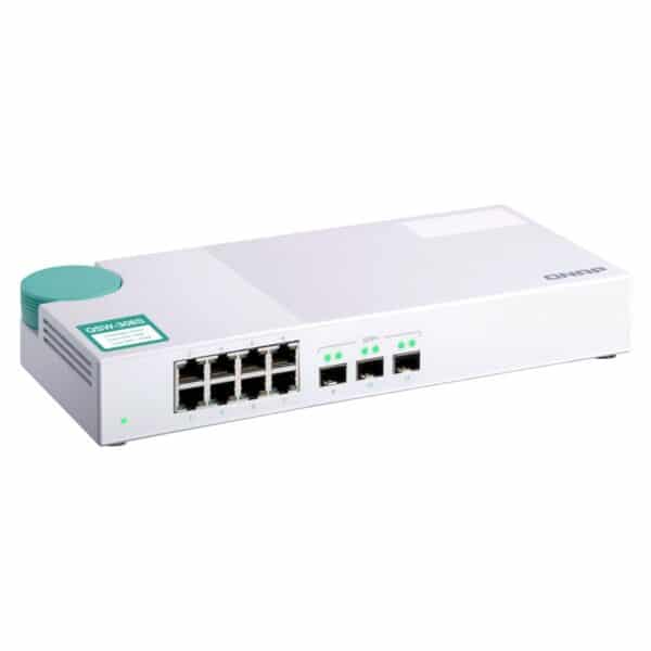 QNAP QSW-308S 8-port switch from the top left