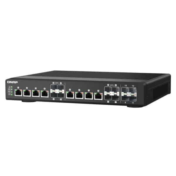 QNAP QSW-IM1200-8C switch from the top right
