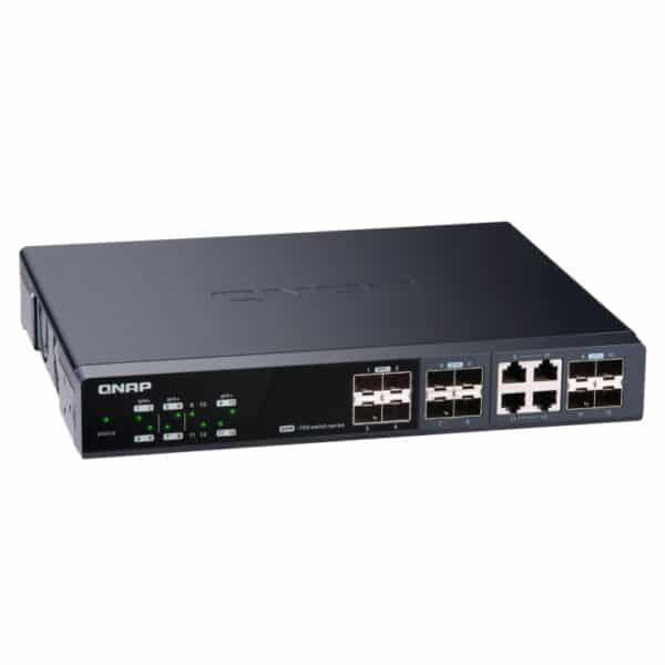 QNAP QSW-M1204-4C 12-port switch from the top left