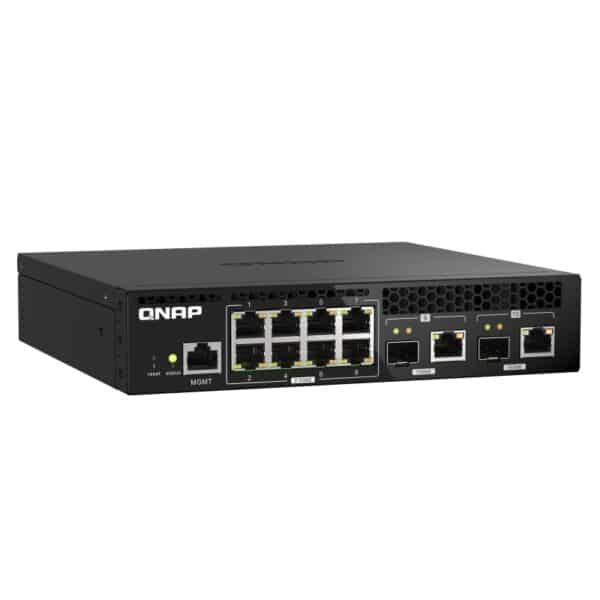 QNAP QSW-M2108R-2C switch from the top left