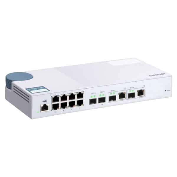 QNAP QSW-M408-2C 8-port switch from the top left