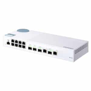 QNAP QSW-M408-2C 8-port switch from the top right