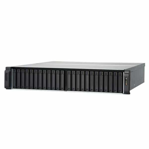 QNAP TES-3085U 30-Bay rack-mountable NAS from the top right