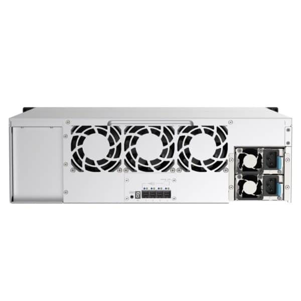 Back panel of the QNAP TL-R1620Sep-RP 16-Bay rack-mountable expansion unit