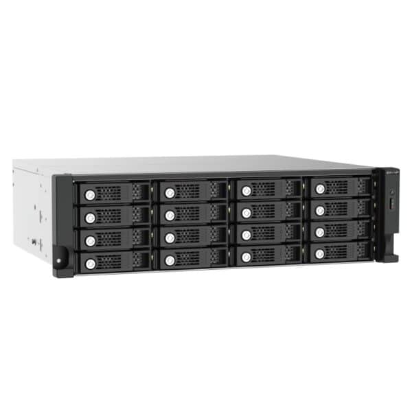 QNAP TL-R1620Sep-RP 16-Bay rack-mountable expansion unit from the top left