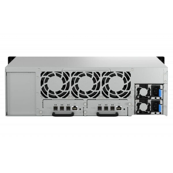 The back of the QNAP TL-R1620Sdc 16-bay Expansion unit