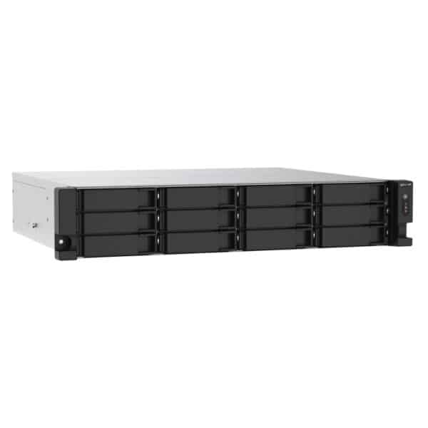 QNAP TS-1273AU-RP 12-bay NAS from the top left