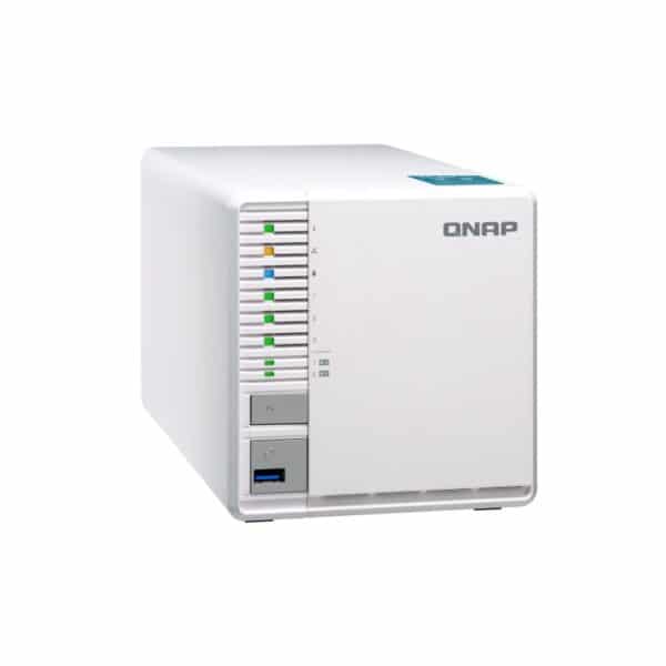 QNAP TS-351 3-bay tower NAS from the top left