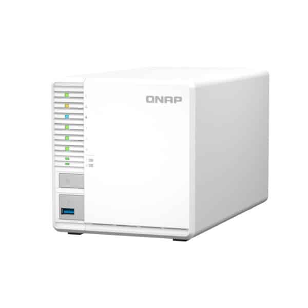 QNAP TS-364 3-bay NAS from the top right