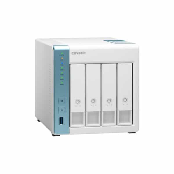 QNAP TS-431 4-bay tower NAS from the top left