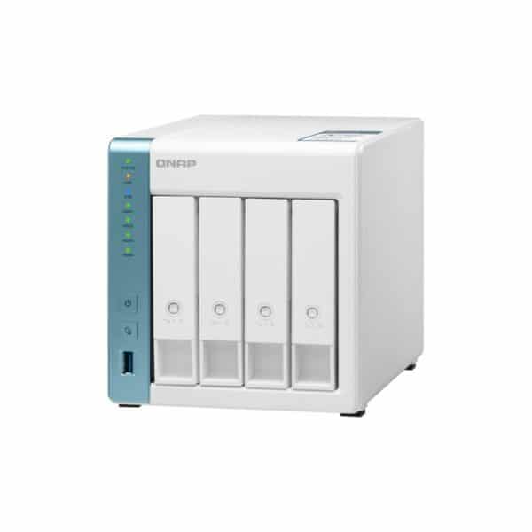 QNAP TS-431P3 4-bay NAS from the top right
