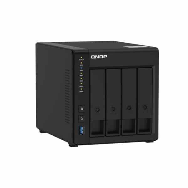 QNAP TS-451D2 4-bay tower NAS from the top left