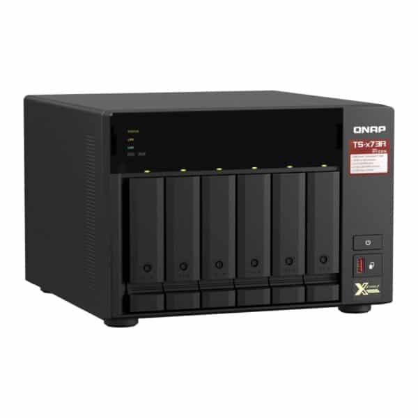 QNAP TS-673A 6-bay tower NAS from the top left