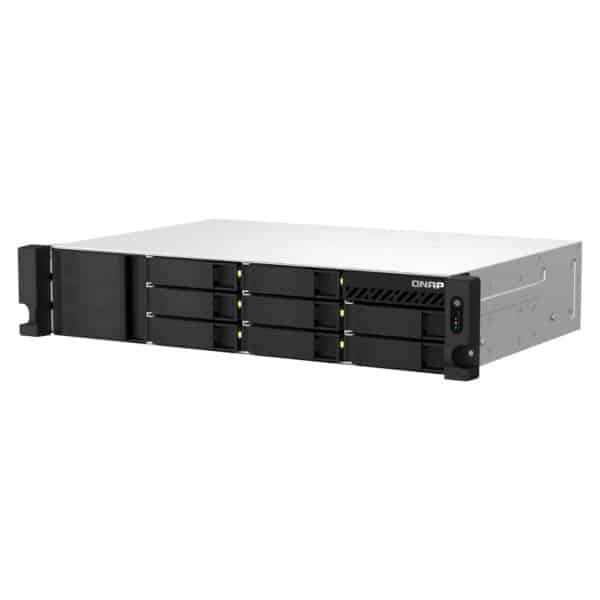 QNAP TS-864eU-RP 8-bay NAS from the top right