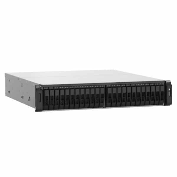QNAP TS-h2490FU 24-Bay rack-mountable NAS from the top left