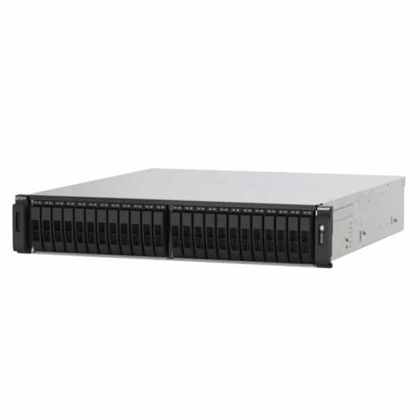 QNAP TS-h2490FU 24-Bay rack-mountable NAS from the top right