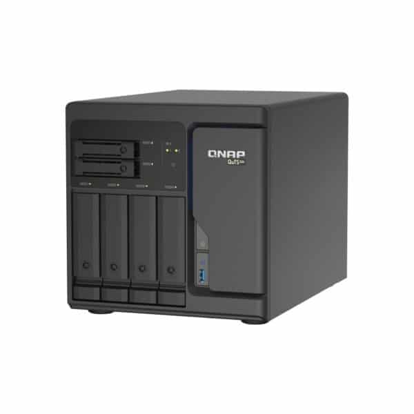 QNAP TS-h686 6-Bay tower NAS from the top right