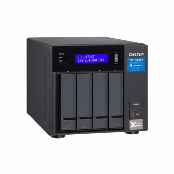 QNAP TVS-472XT 4-bay NAS from the top left