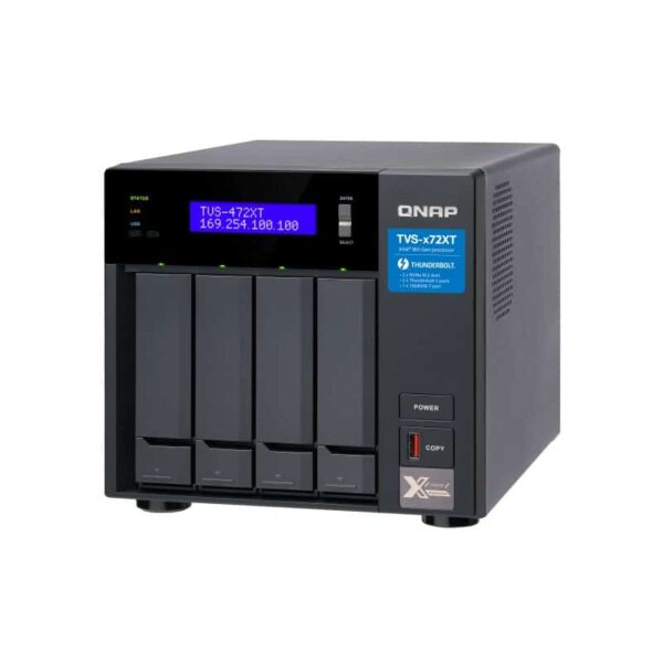 QNAP TVS-472XT 4-bay NAS from the top right