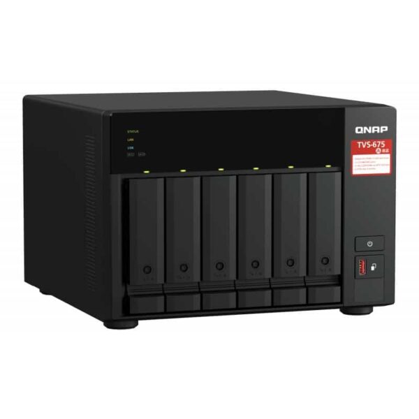 QNAP TVS-675-8G 8-Bay Tower NAS from the top left